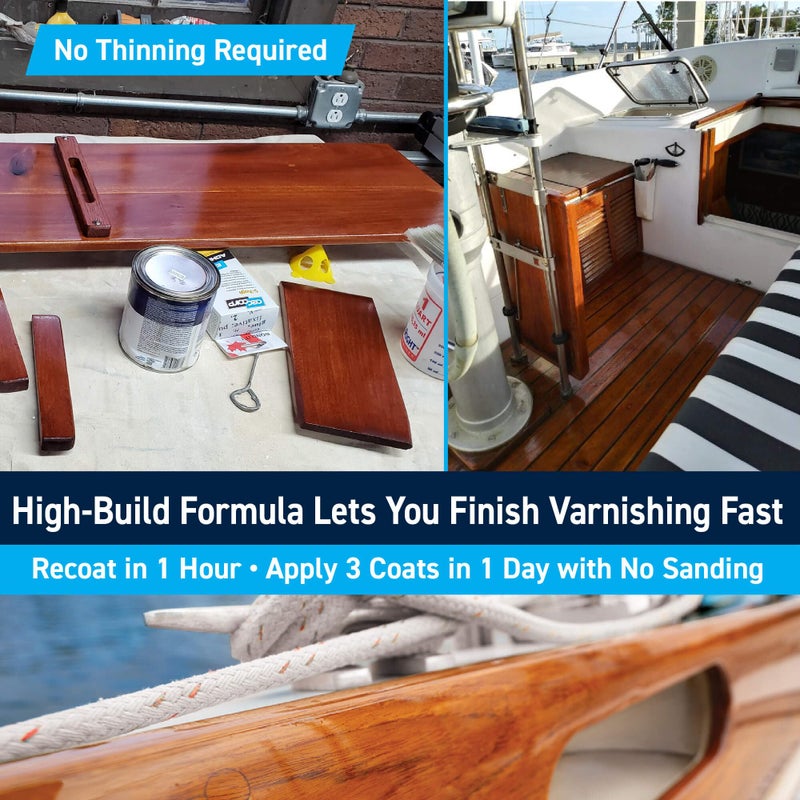 TotalBoat Gleam Marine Spar Varnish, Gloss and Satin Polyurethane Finish for Wood, Boats and Outdoor Furniture (Gloss, Gallon) - Image 4